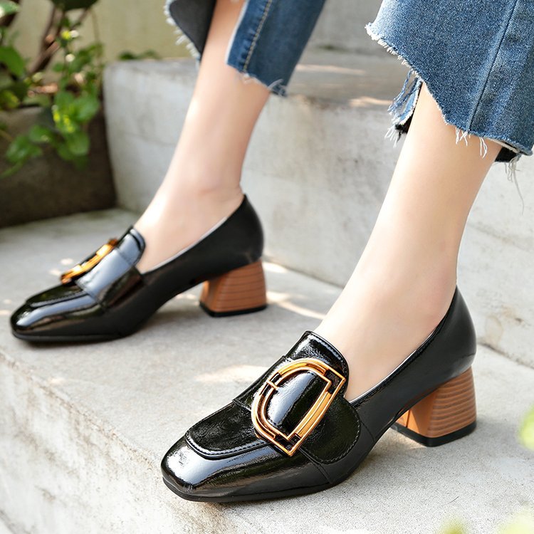 High Heeled Single Shoes For Women Thick Heeled Soft Shoes