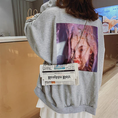 Ladies Bags New Letter Printing Female Bags European And American Fashion Envelopes Personalized Chain Shoulder Messenger Bag