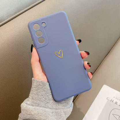 Hollow Bronzing Small Heart Fine Hole Solid Color Mobile Phone Case