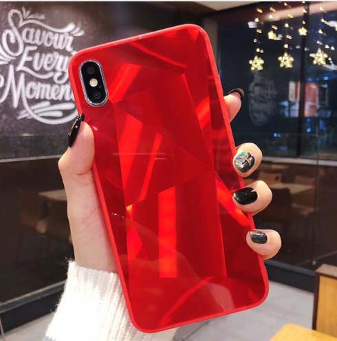 Compatible With Apple, Glitter Diamond Texture  Case For  X XS Max XR 7 Plus Mirror Acrylic Back Cover Cases For  6 S 7 8 Plus
