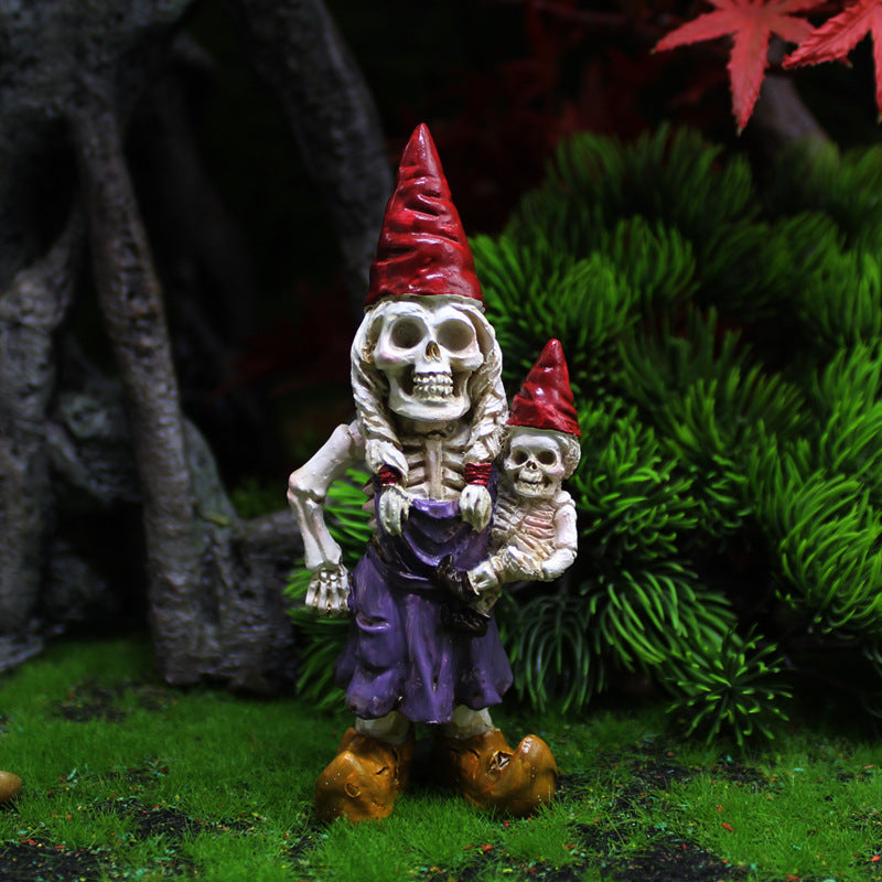 Micro Landscape Scene Decorations Resin Crafts Creative Personality Halloween Skull Dwarf Ornaments