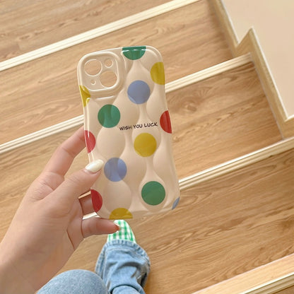 Color Polka Dot Chain Lanyard Phone Case