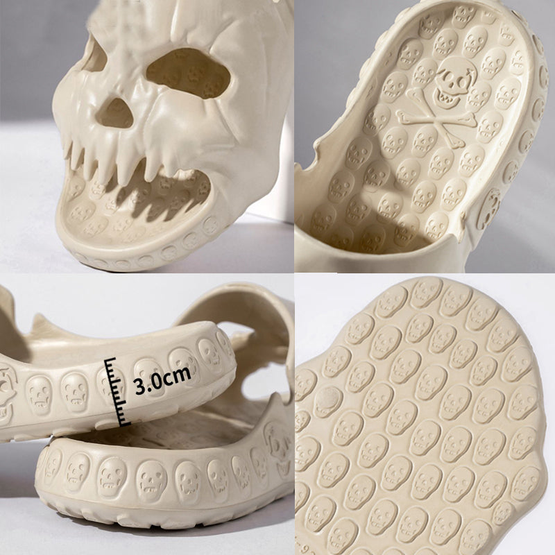 Personalized Skull Design Halloween Slippers Bathroom Indoor Outdoor Funny Slides Beach Shoes