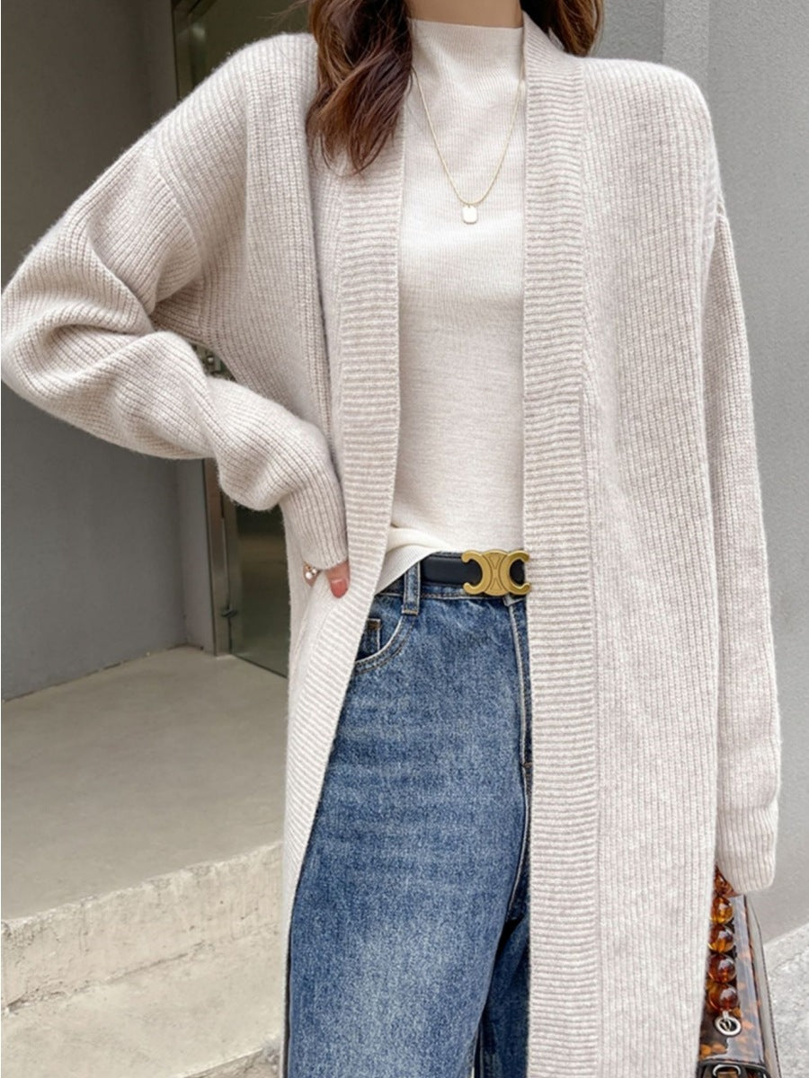 Mid-length Idle Style Over-the-knee Knitted Cardigan
