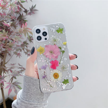 Silver Foil Dried Flowers For Mobile Phone Cases Epoxy Transparent
