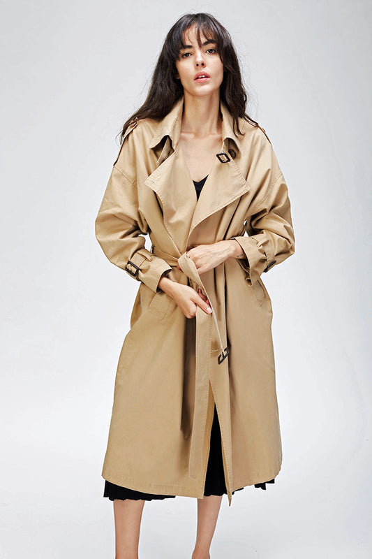 Cotton washed trench coat