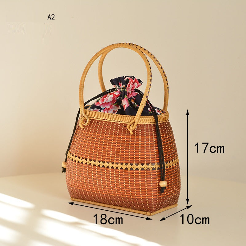 Storage Picnic Travel Hand-woven Bamboo Handbag