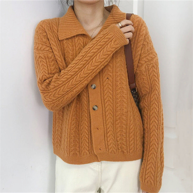 Vintage Twist Two Lapel Knit Sweater