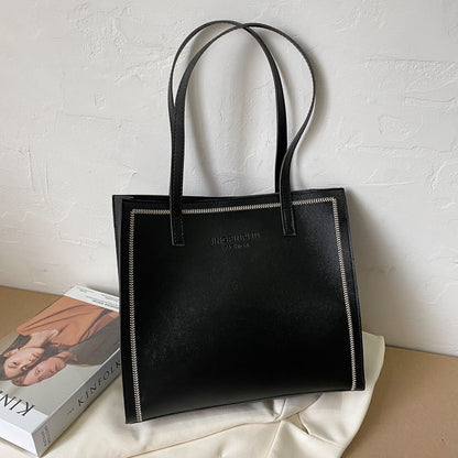 Large Capacity Shoulder Solid Color Tote Simple Tote Bag