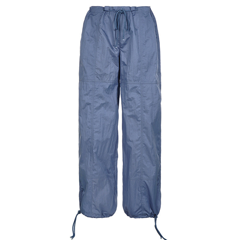 Cargo -  Loose Wide Leg Pants Low Waist Workwear Woven Trouser