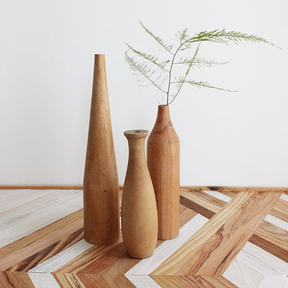 Nordic Minimalism Wooden vase for plants Solid Wood Flower Vases  Plants pot Flower Arrangement Tabletop Home Ornaments