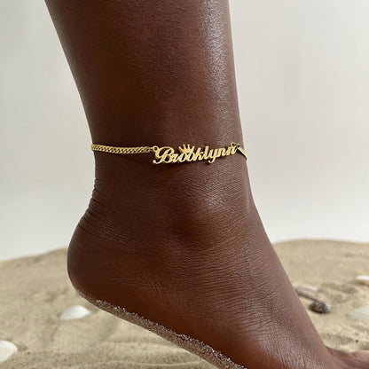 Customized Personalized Name Anklets for Women, Chic Letters - Stainless Steel