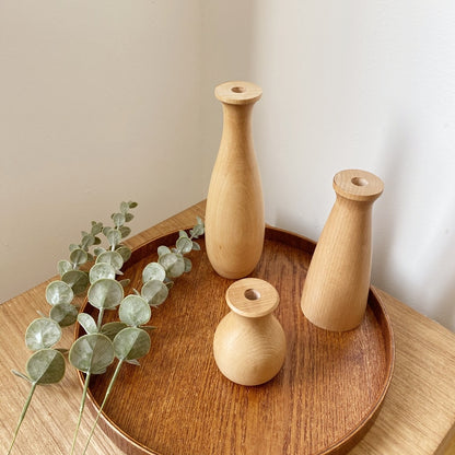 Nordic Minimalism Wooden vase for plants Solid Wood Flower Vases  Plants pot Flower Arrangement Tabletop Home Ornaments