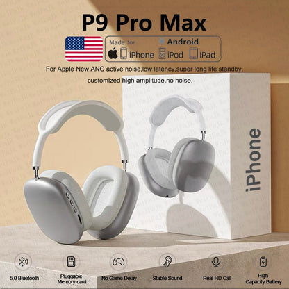 Original P9 Pro TWS Wireless Bluetooth Headphones Noise Cancelling Sports Gaming Headset For Airpods Max Apple iPhone Earphones