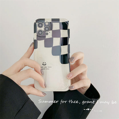 Black And White Checkerboard Pattern Silicone Phone Case