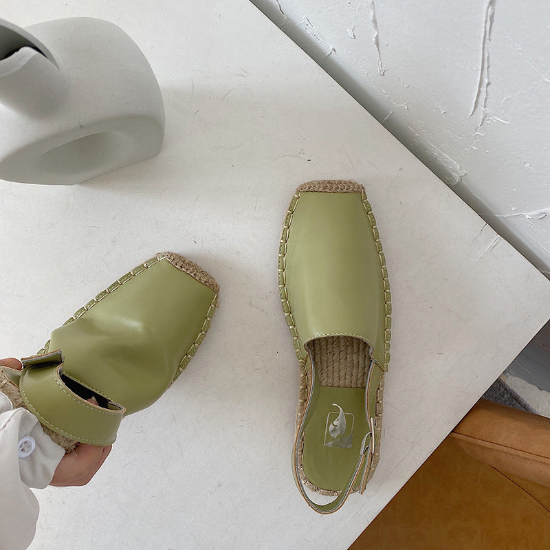 Baotou Flat leather Sandals Women