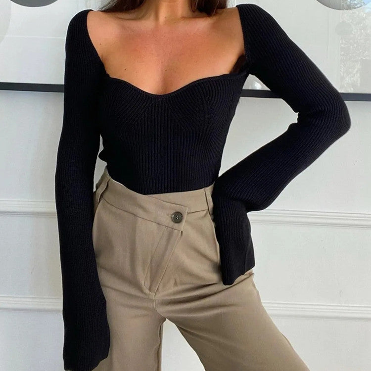 Solid Color Slim Pullover Women