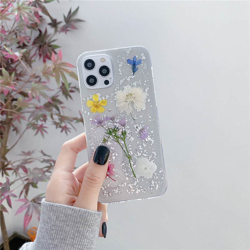 Silver Foil Dried Flowers For Mobile Phone Cases Epoxy Transparent