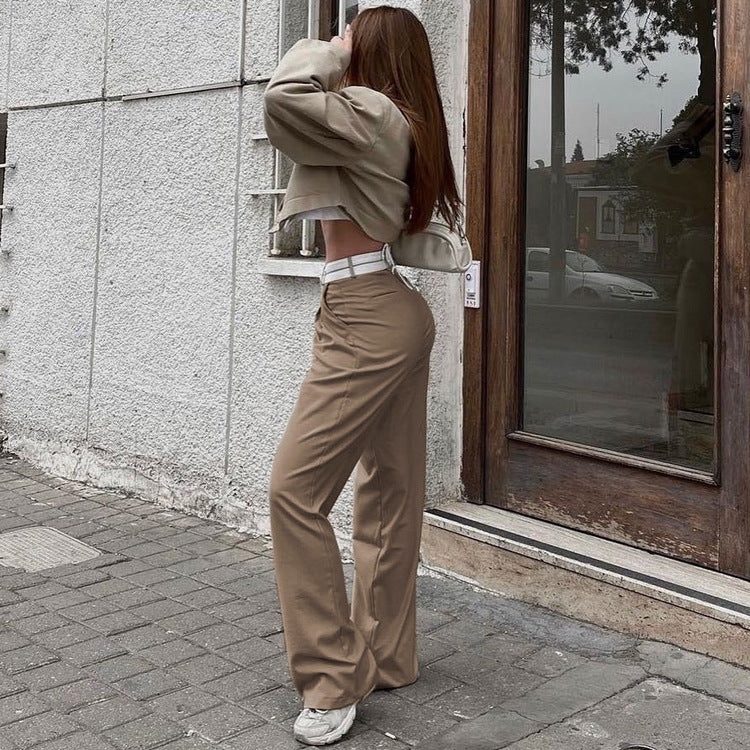 Autumn Solid Color Slimming Casual Pants
