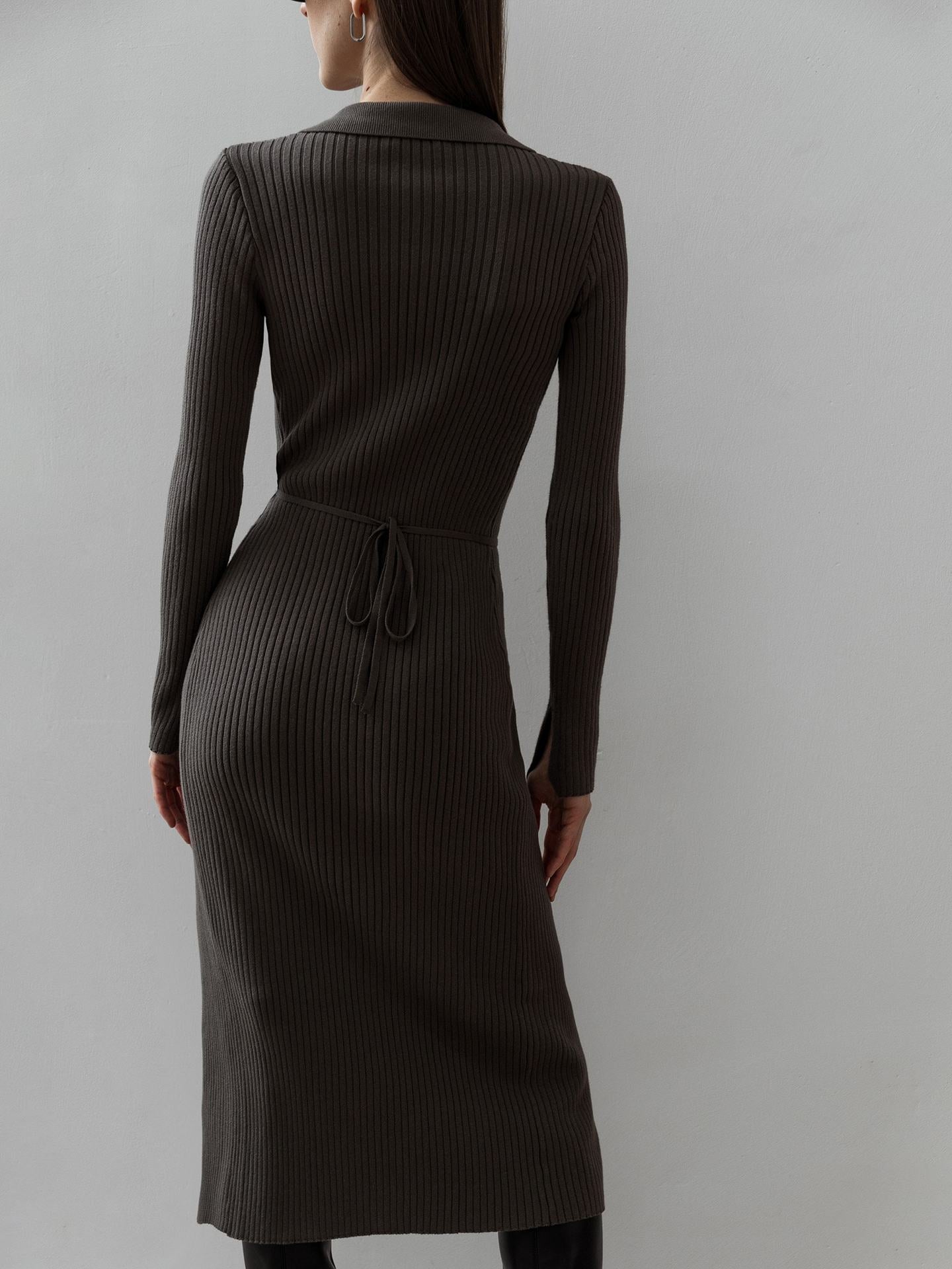 Knitted Dress Mid Length Tight Dress